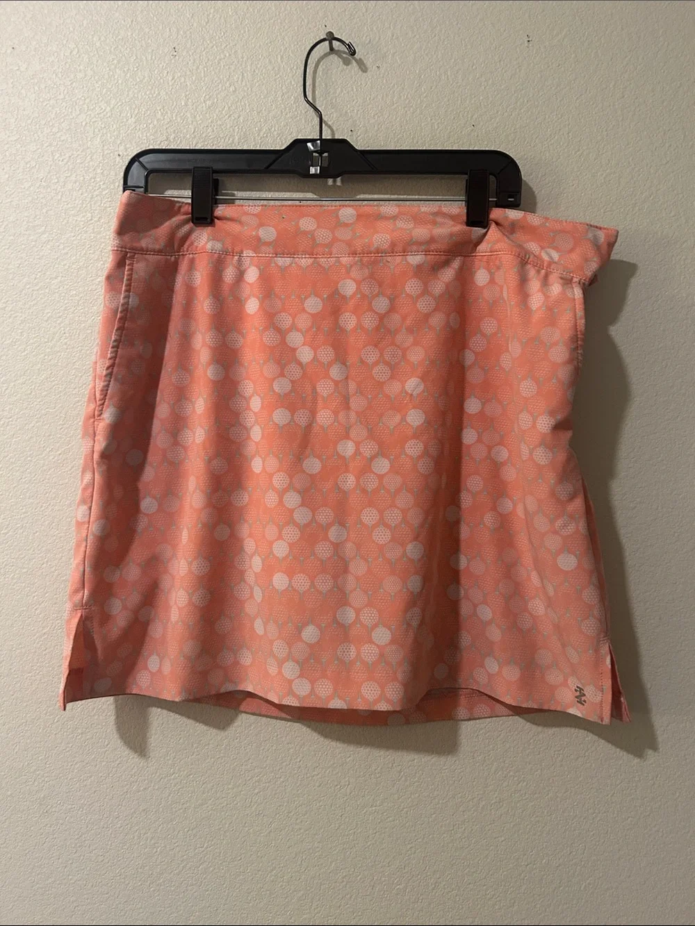 Coral Polka Dot Mini Skirt
